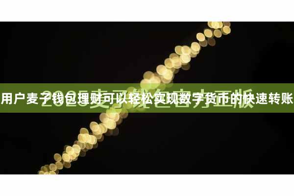 用户麦子钱包理财可以轻松实现数字货币的快速转账