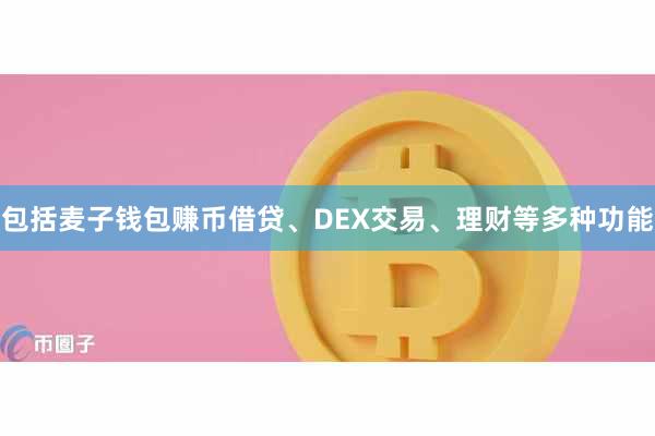 包括麦子钱包赚币借贷、DEX交易、理财等多种功能