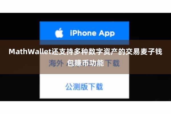 MathWallet还支持多种数字资产的交易麦子钱包赚币功能