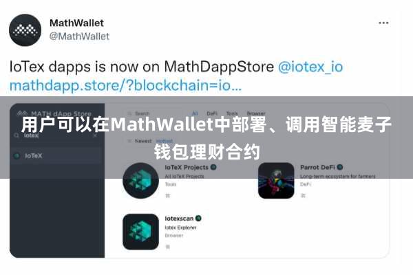 用户可以在MathWallet中部署、调用智能麦子钱包理财合约